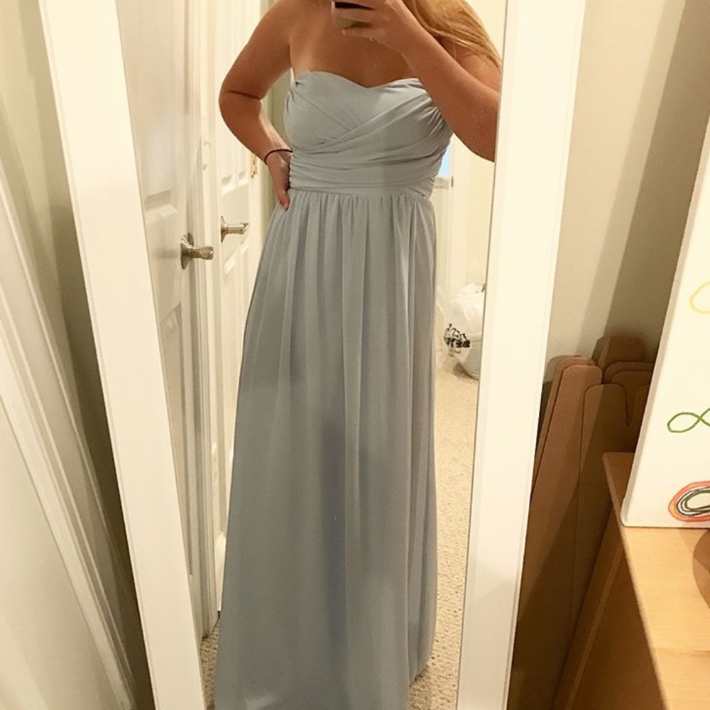 Light blue lulu’s strapless gown/ maxi